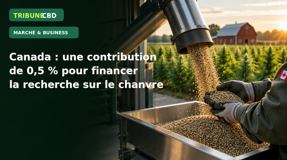 Illustration éditoriale : Canada : une contribution de 0,5 % pour financer la recherche sur le chanvre