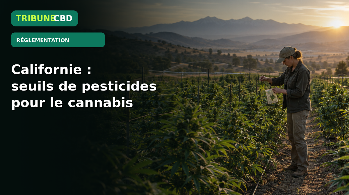 Illustration éditoriale : Californie : les pesticides du cannabis passent à des seuils chiffrés