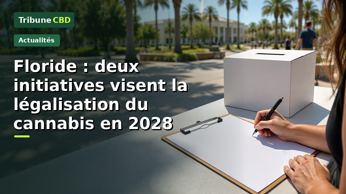 Illustration éditoriale : Floride : deux initiatives visent la légalisation du cannabis en 2028