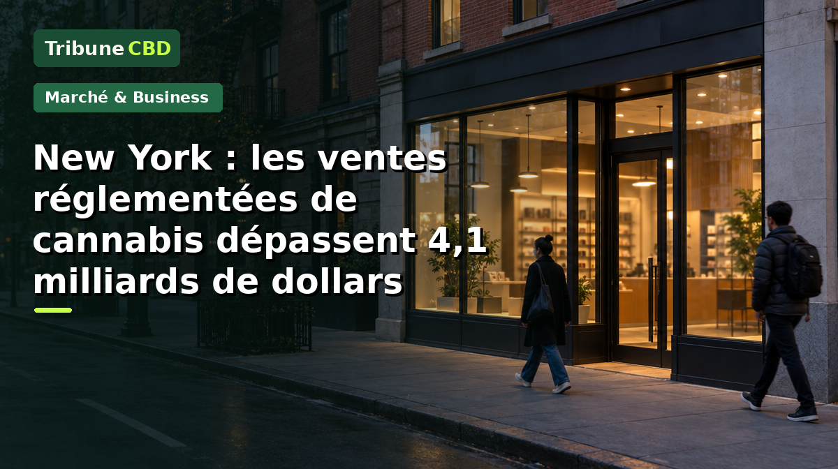 Illustration éditoriale : New York : les ventes réglementées de cannabis dépassent 4,1 milliards de dollars