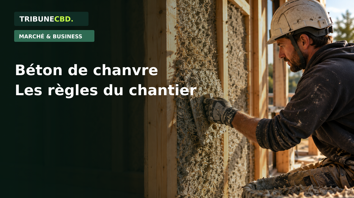 Illustration éditoriale : Béton de chanvre : les règles qui encadrent les chantiers français
